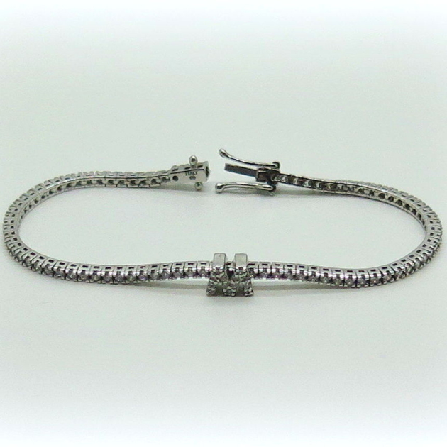 Bracciale tennis in argento 925 e zirconi lettera M o W