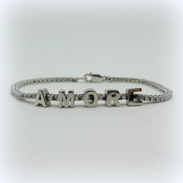 Bracciale tennis amore in argento 925 - immagine 2