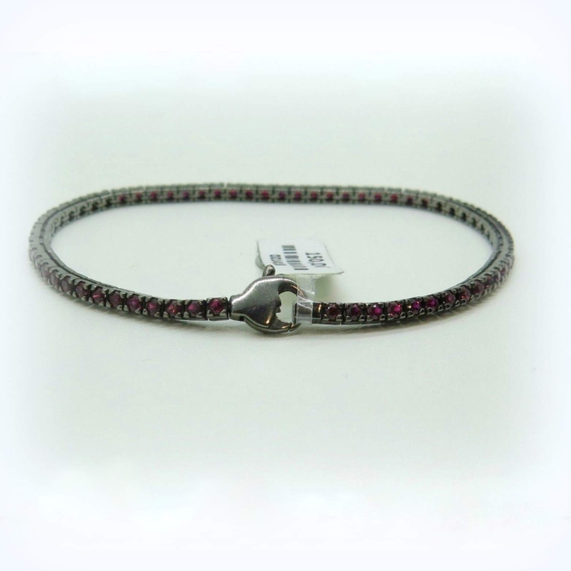 Bracciale tennis pietre rosse in argento 925