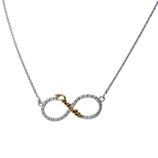 Collana 18 diciottesimo compleanno e infinito in argento 925