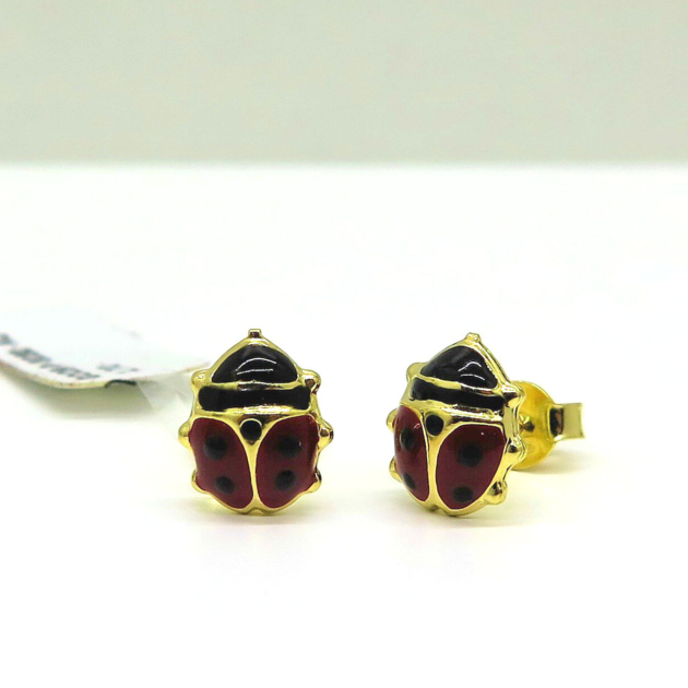 Orecchini coccinella in oro giallo 18 ct