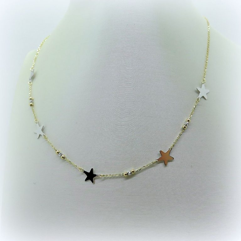 collana stelle in oro 18 k