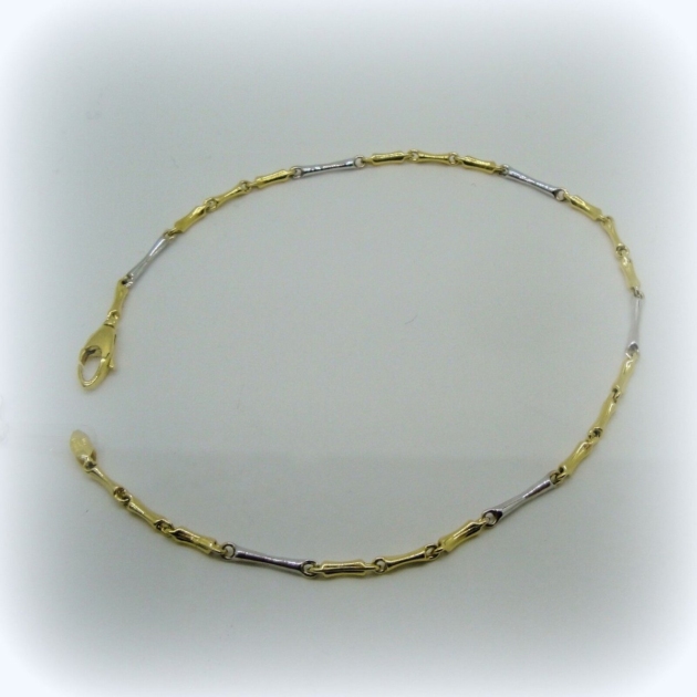 Bracciale uomo bicolore in oro 18 ct