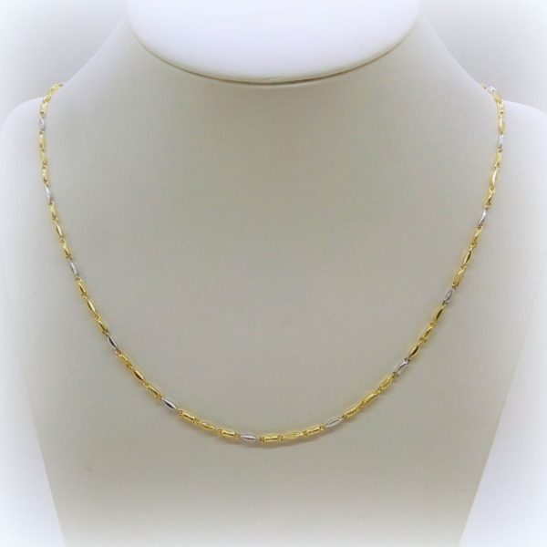 COLLANA UOMO IN ORO BIANCO E GIALLO 18 CT