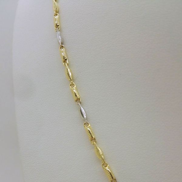 COLLANA UOMO IN ORO BIANCO E GIALLO 18 CT