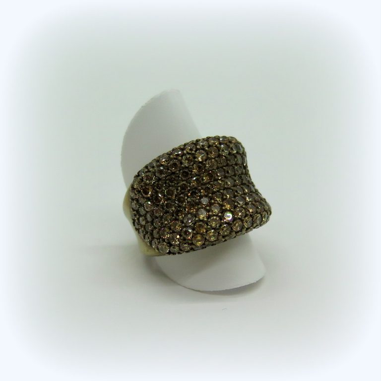 ANELLO SELLA IN ARGENTO 925 ZIRCONI BROWN CHAMPAGNE