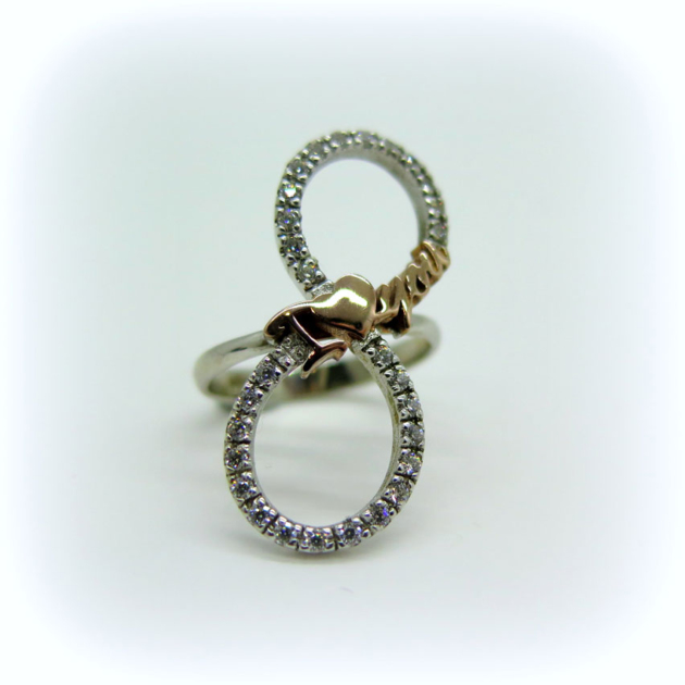 ANELLO INFINITO I LOVE YOU ARGENTO 925 E ZIRCONI