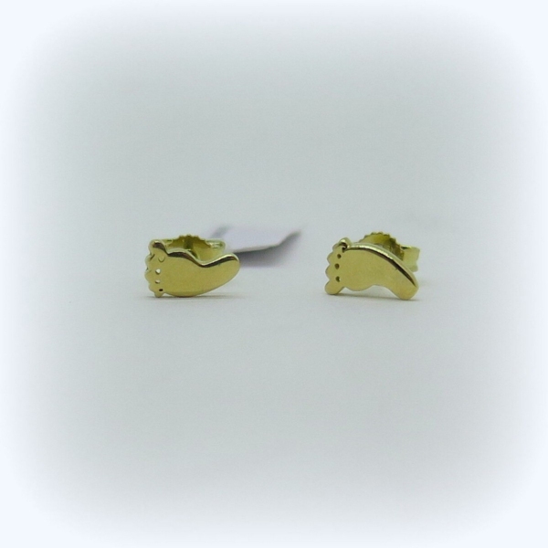 Orecchini piedini bimbo in oro giallo 18 ct