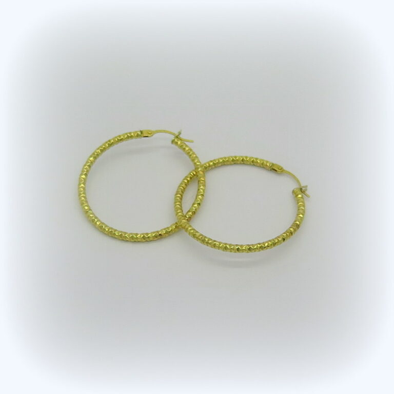 Orecchini cerchi pendenti in oro giallo 18 ct