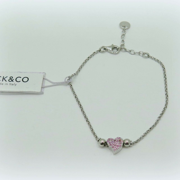 BRACCIALE JACK E CO CUORE ROSA