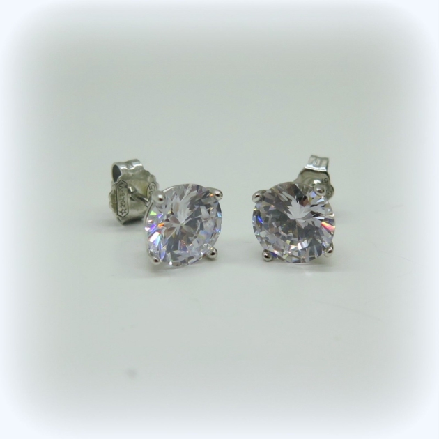 ORECCHINI PUNTO LUCE ARGENTO 925 ZIRCONE 8 MM