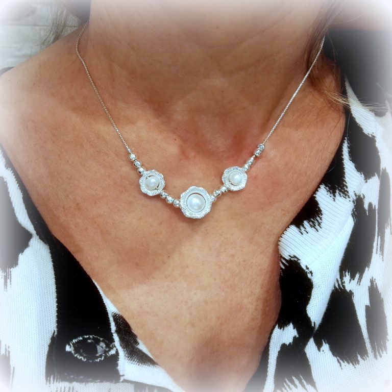 COLLANA ATHENA IN ARGENTO 925 E PERLE