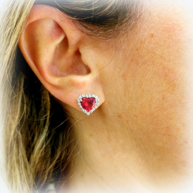 Orecchini cuore in argento 925