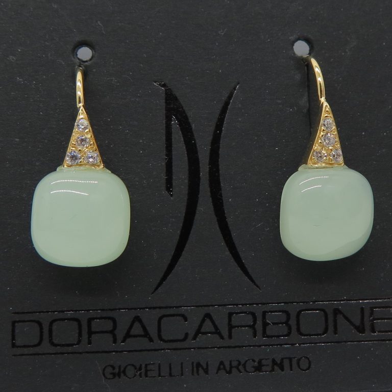 ORECCHINI IN ARGENTO 925 PENDENTI VERDE