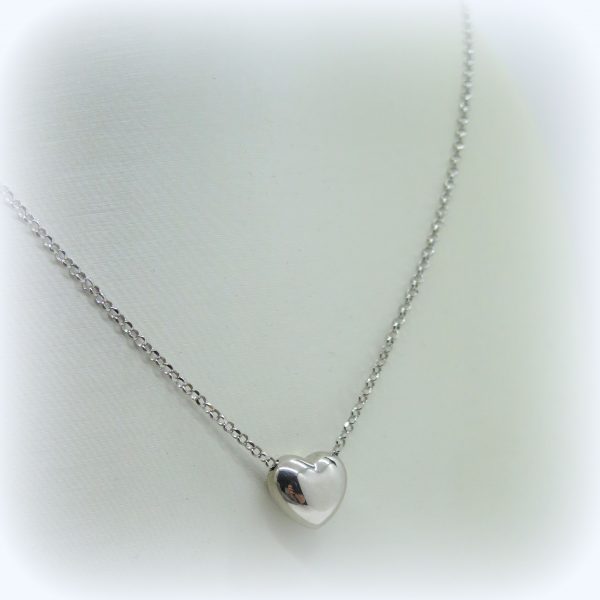 COLLANA CIONDOLO CUORE PANCIUTO IN ARGENTO 925