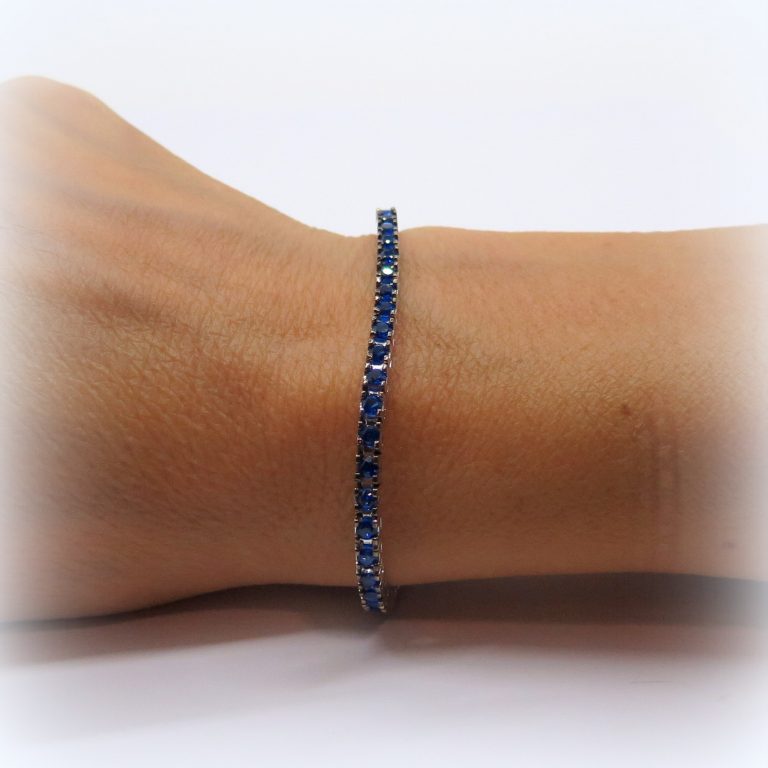 BRACCIALE TENNIS IN ARGENTO 925 ZIRCONE BLU