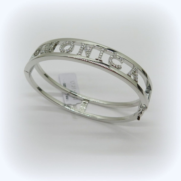 Bracciale rigido Monica in argento 925 e zirconi