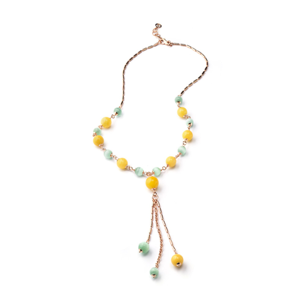 Collana Sovrani bijoux cristalli giallo e verde