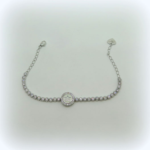 Bracciale tennis argento 925 centro stella