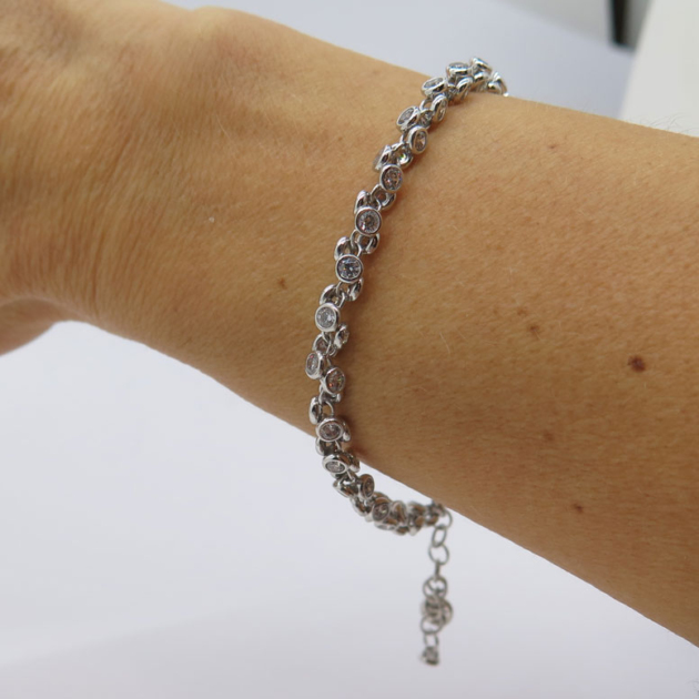 BRACCIALE CASTONI IN ARGENTO 925 E ZIRCONI