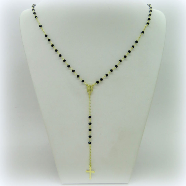 COLLANA ROSARIO IN ARGENTO 925 PLACCATO ORO GIALLO