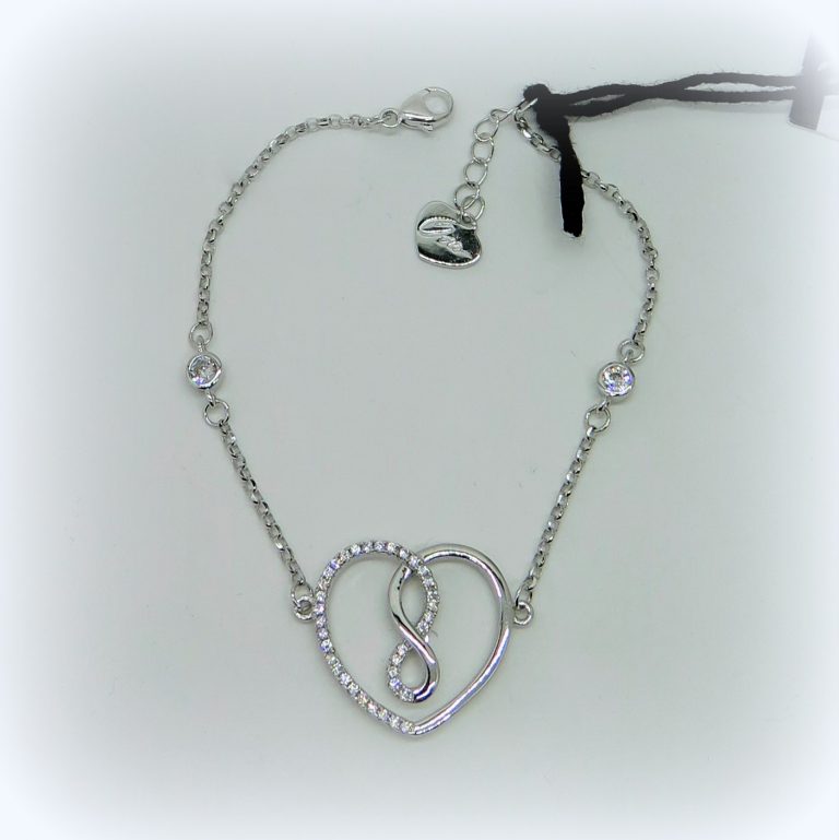 BRACCIALE CUORE INFINITO IN ARGENTO 925