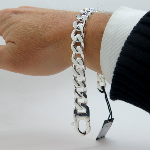 BRACCIALE PIENO GROUMETTE IN ARGENTO 925