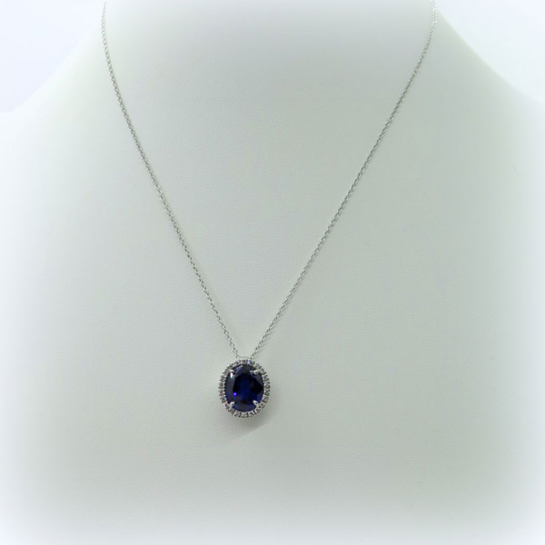 Collana artigianale in argento 925 centro blu Made in Italy