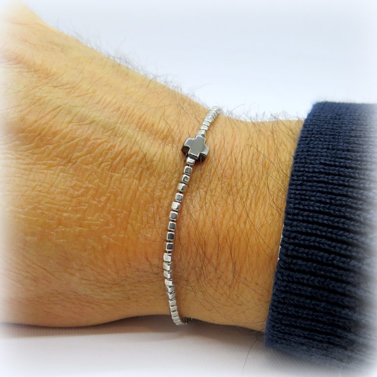 Bracciale uomo in argento croce jack e co