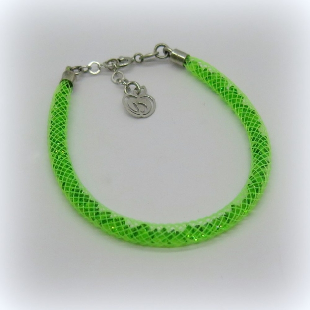 Bracciale estivo verde con swarovski e argento 925