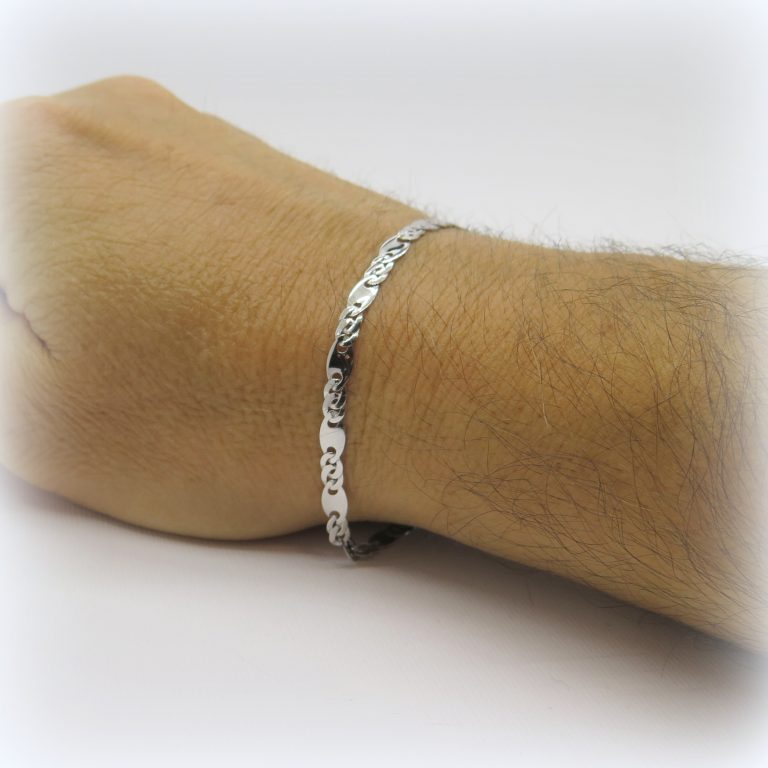 Bracciale uomo in oro 18 ct bianco