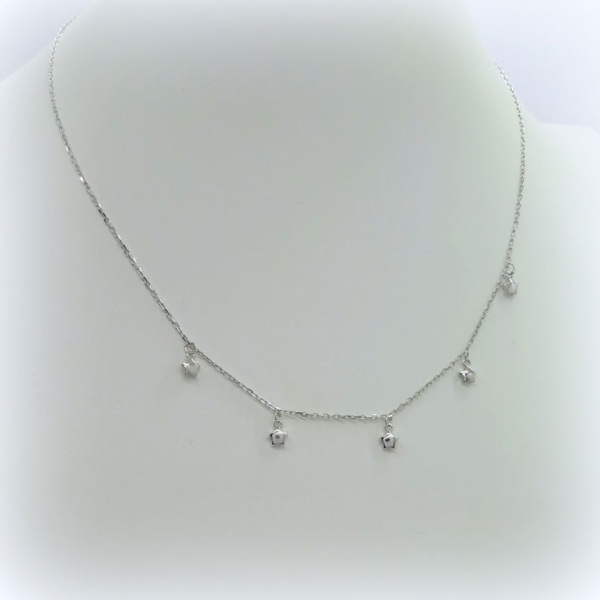 Collana stelle in argento 925 rodio