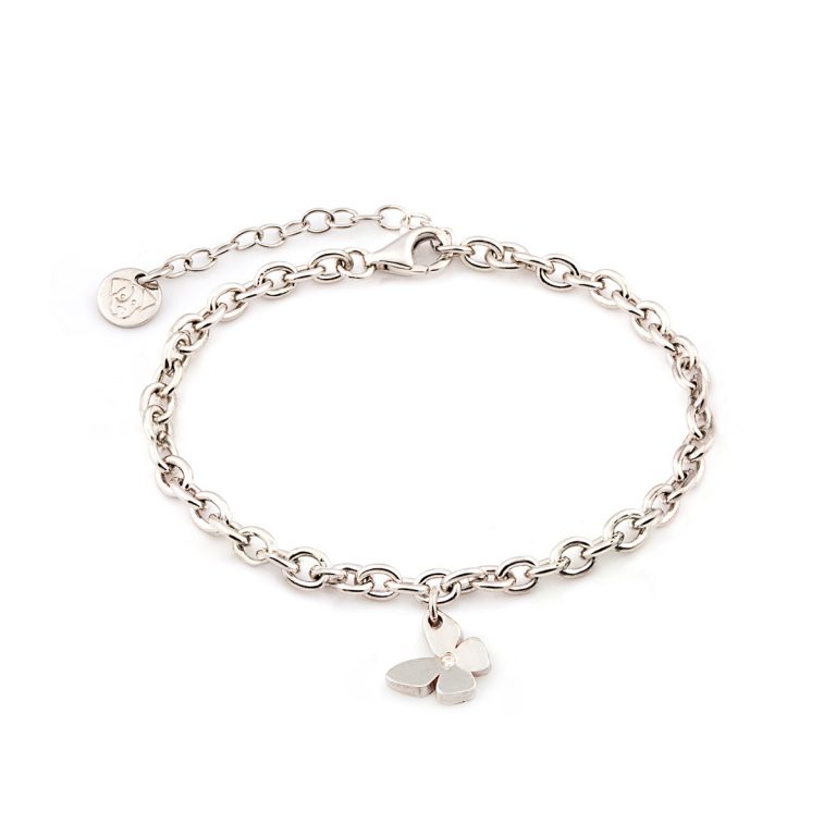 Bracciale farfalla punto luce in argento 925