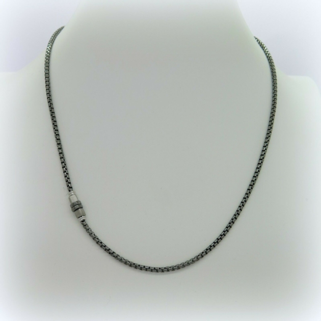 Collana uomo catena brunito scuro in argento 925