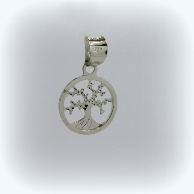 Ciondolino piccolo albero della vita in oro bianco 18 ct