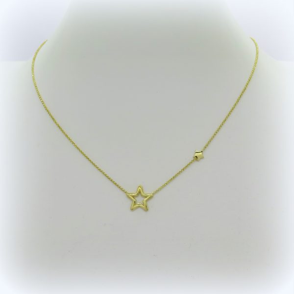 Collana stella placcata oro giallo in argento 925