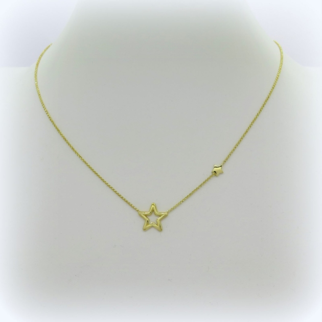 Collana stella placcata oro giallo in argento 925