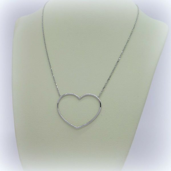 COLLANA CUORE IN ORO BIANCO 18 CT San Valentino - Guasco Gioielleria  Alessandria