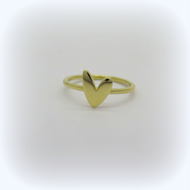 Anello cuore in oro giallo 18 ct