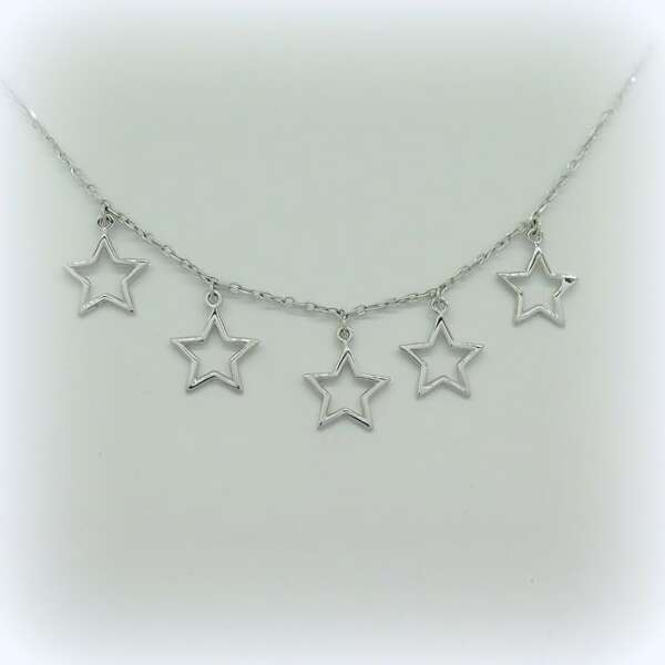 Collana Stelle in oro bianco 18 ct