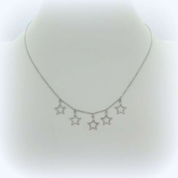 Collana Stelle in oro bianco 18 ct