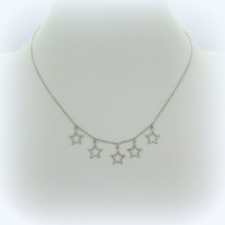 Collana Stelle in oro bianco 18 ct