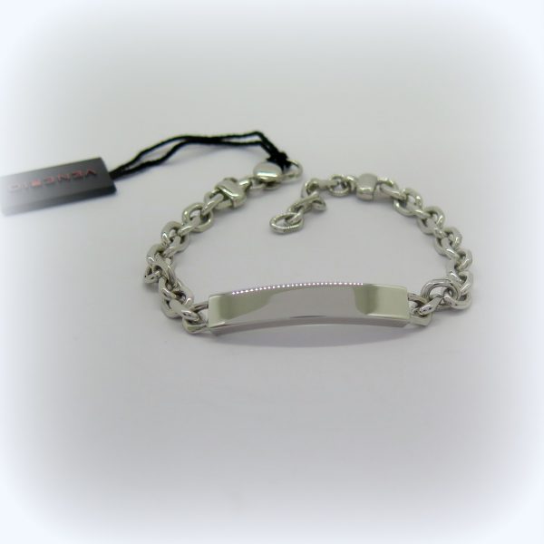 Bracciale targhetta in argento 925