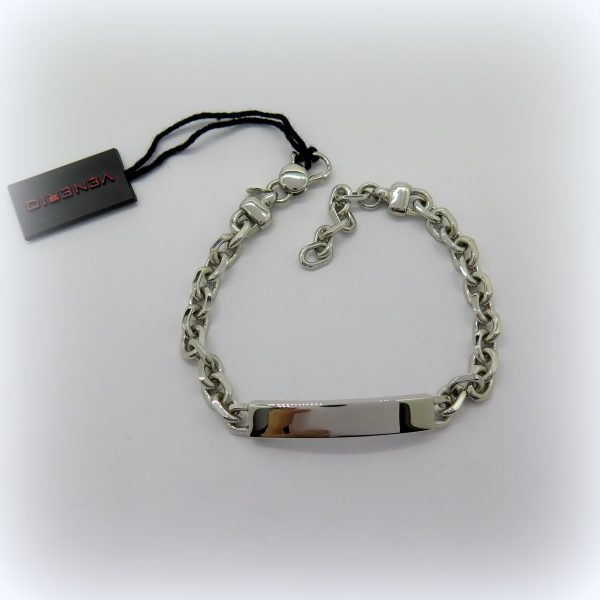 Bracciale targhetta in argento 925