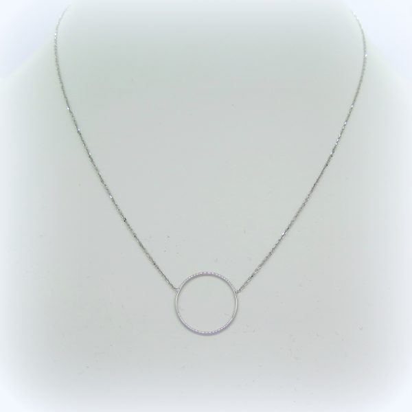 Collana cerchio in oro bianco 18 ct