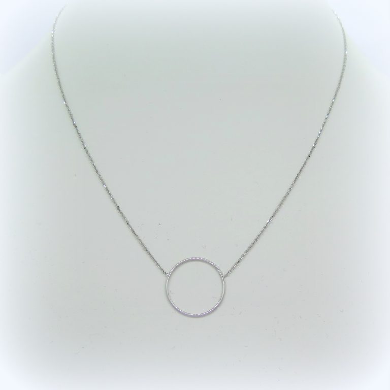 Collana cerchio in oro bianco 18 ct