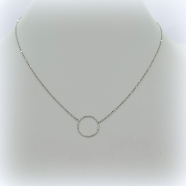 Collana cerchio in oro bianco 18 ct