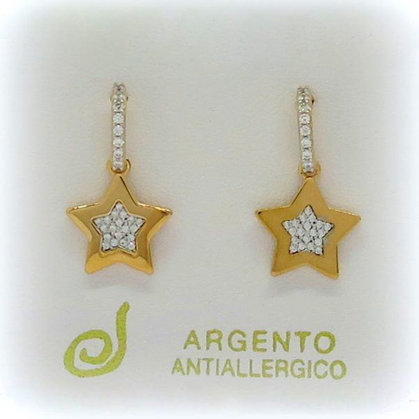 Orecchini stella in argento rosato