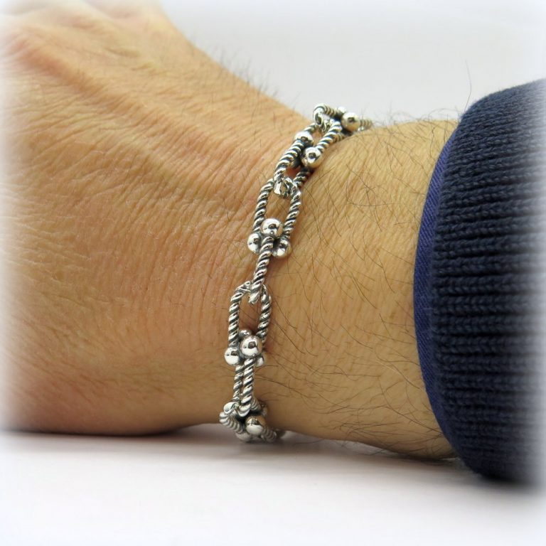 Bracciale uomo originale in argento 925 Sovrani