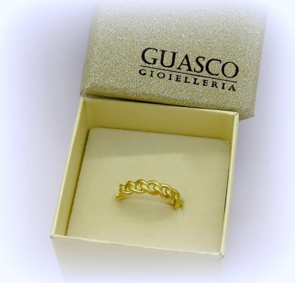 Anello groumette in oro giallo 18 ct